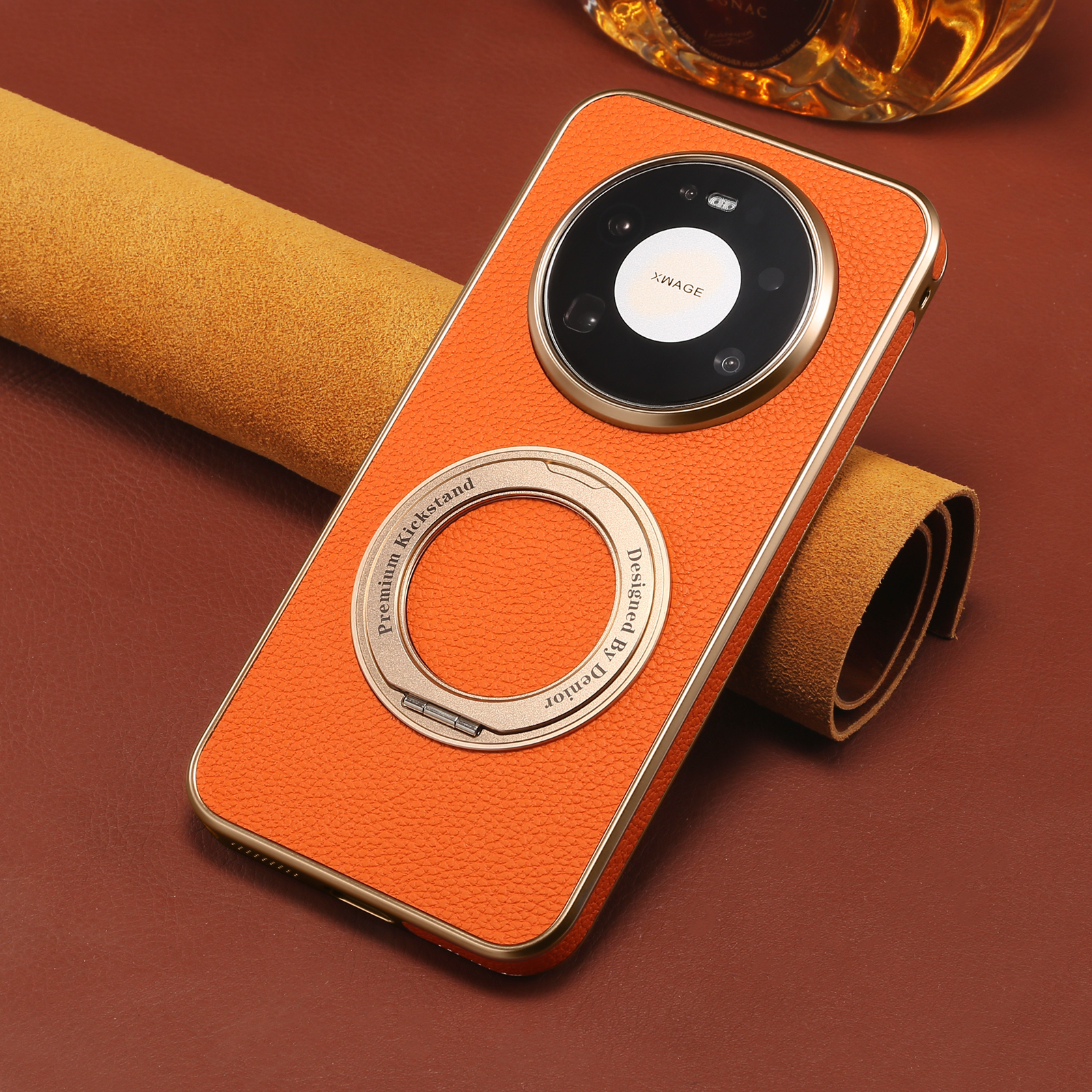 Phone Accessories Ring Holder - Denior Litchi Grain Phone Case Suitable