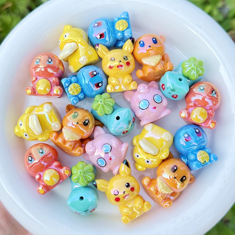 Phone Accessories Chain - 10pcs 28mm cartoon resin 3D Pok