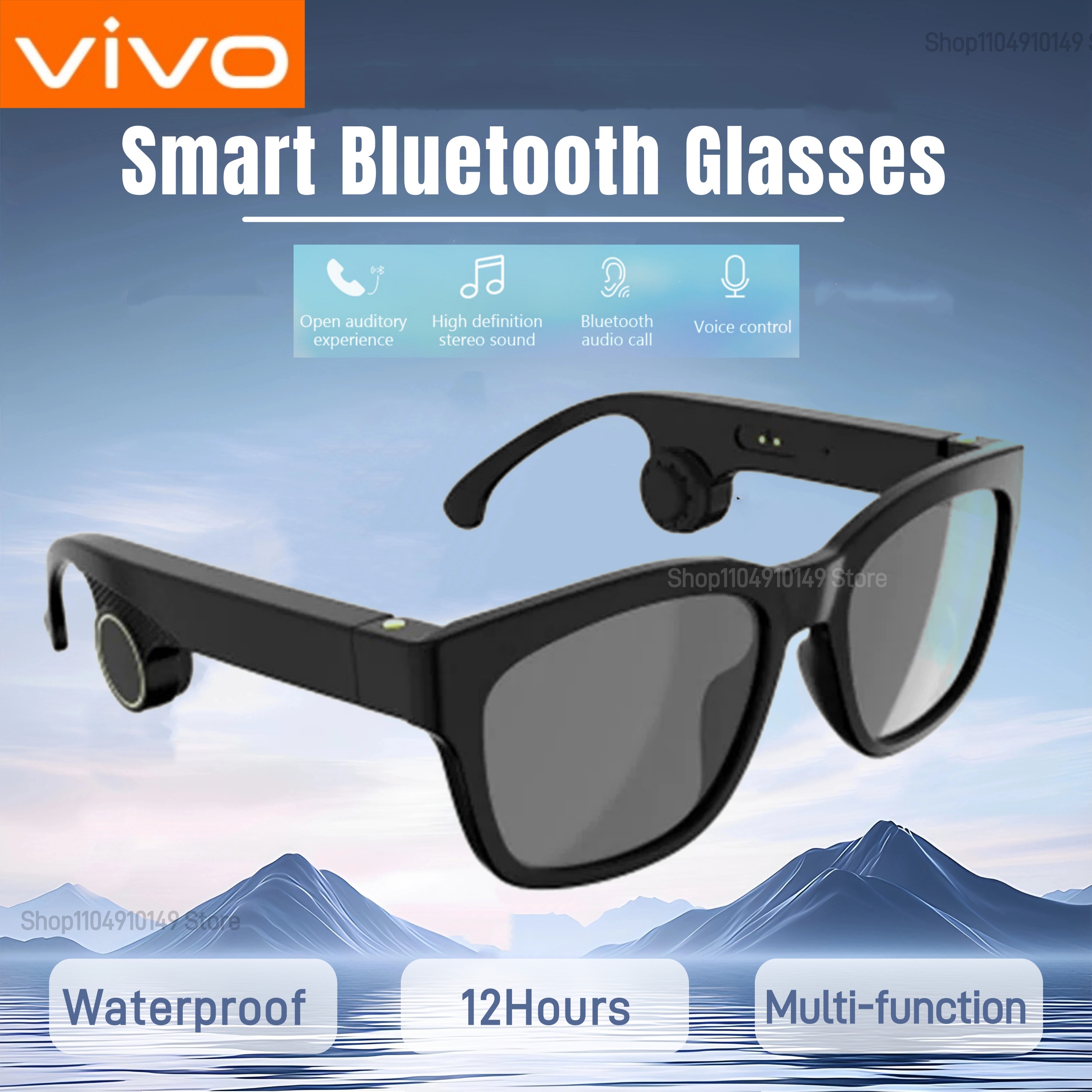 Bluetooth Earphone Tws - VIVO Smart Glasses Bluetooth Intelligent Glasses