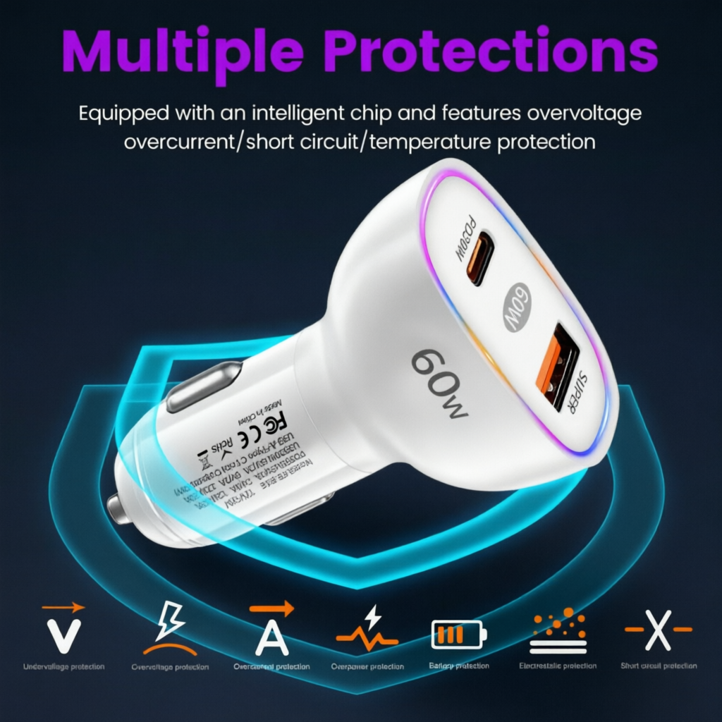 Dual Port 60W Car Charger USB  - Usb C Hub incelemesi ve fiyatı