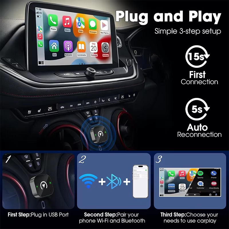 2-in-1 Wireless CarPlay Adapte - Usb C Hub incelemesi ve fiyatı
