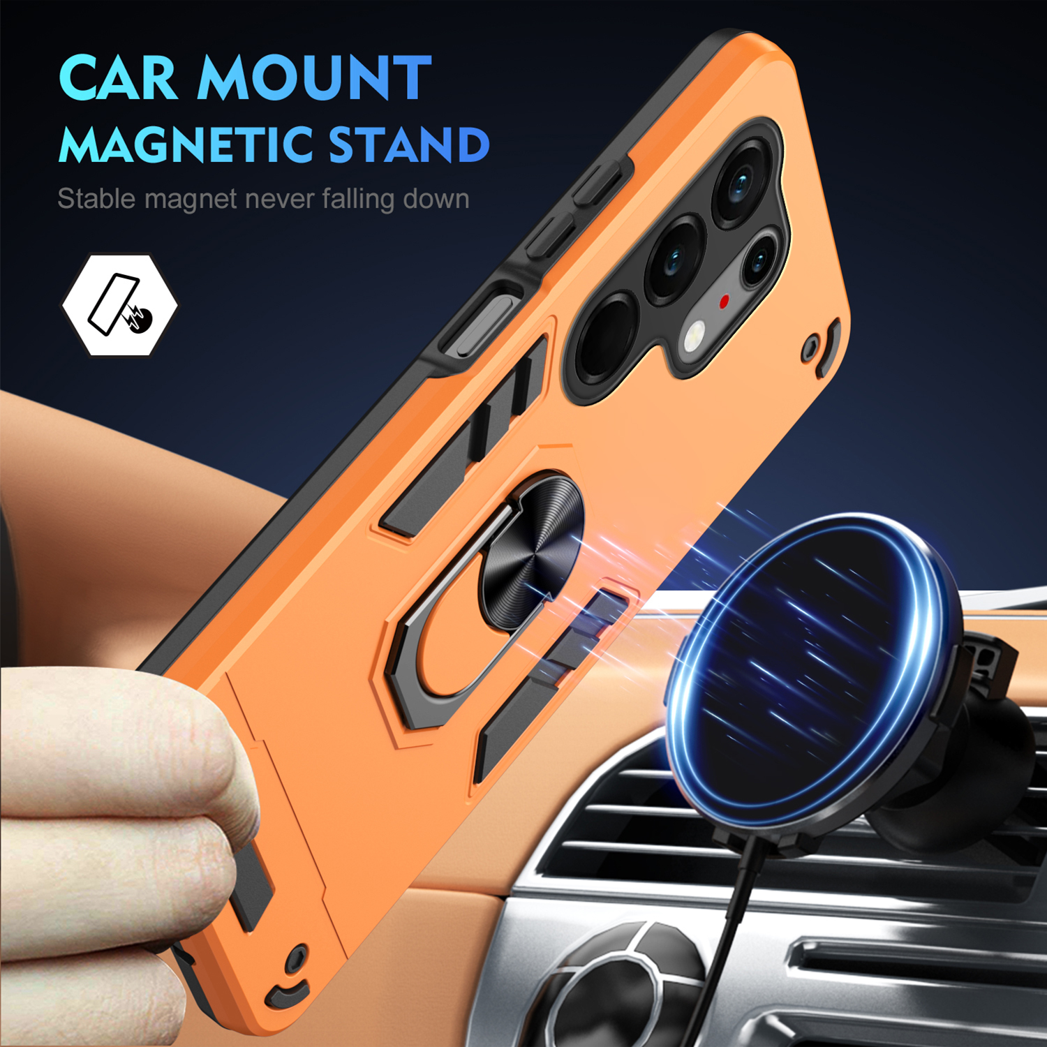 Car Mount Magnetic TPU+PC Hybr - Phone Accessories Holder Car incelemesi ve fiyatı