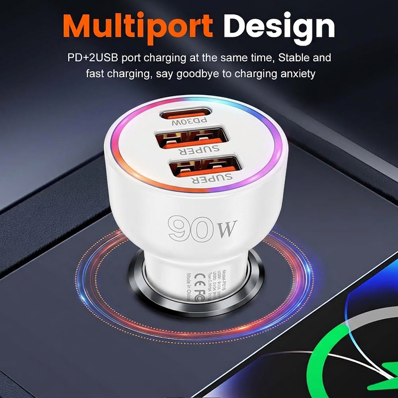 90W Car Charger Adapter with M - Usb C Hub incelemesi ve fiyatı
