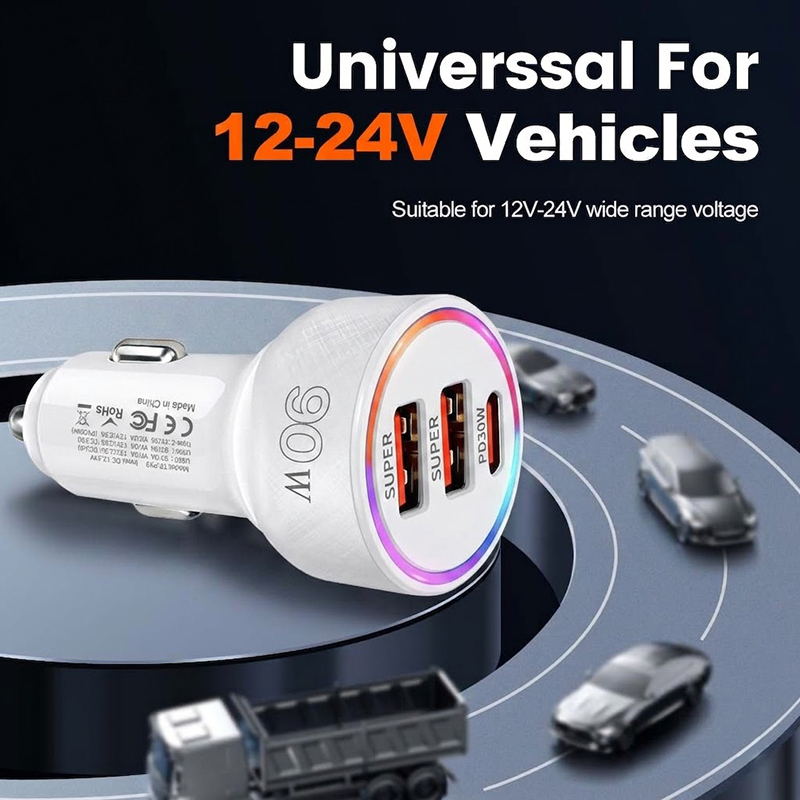 90W Car Charger Adapter with M - Usb C Hub incelemesi ve fiyatı