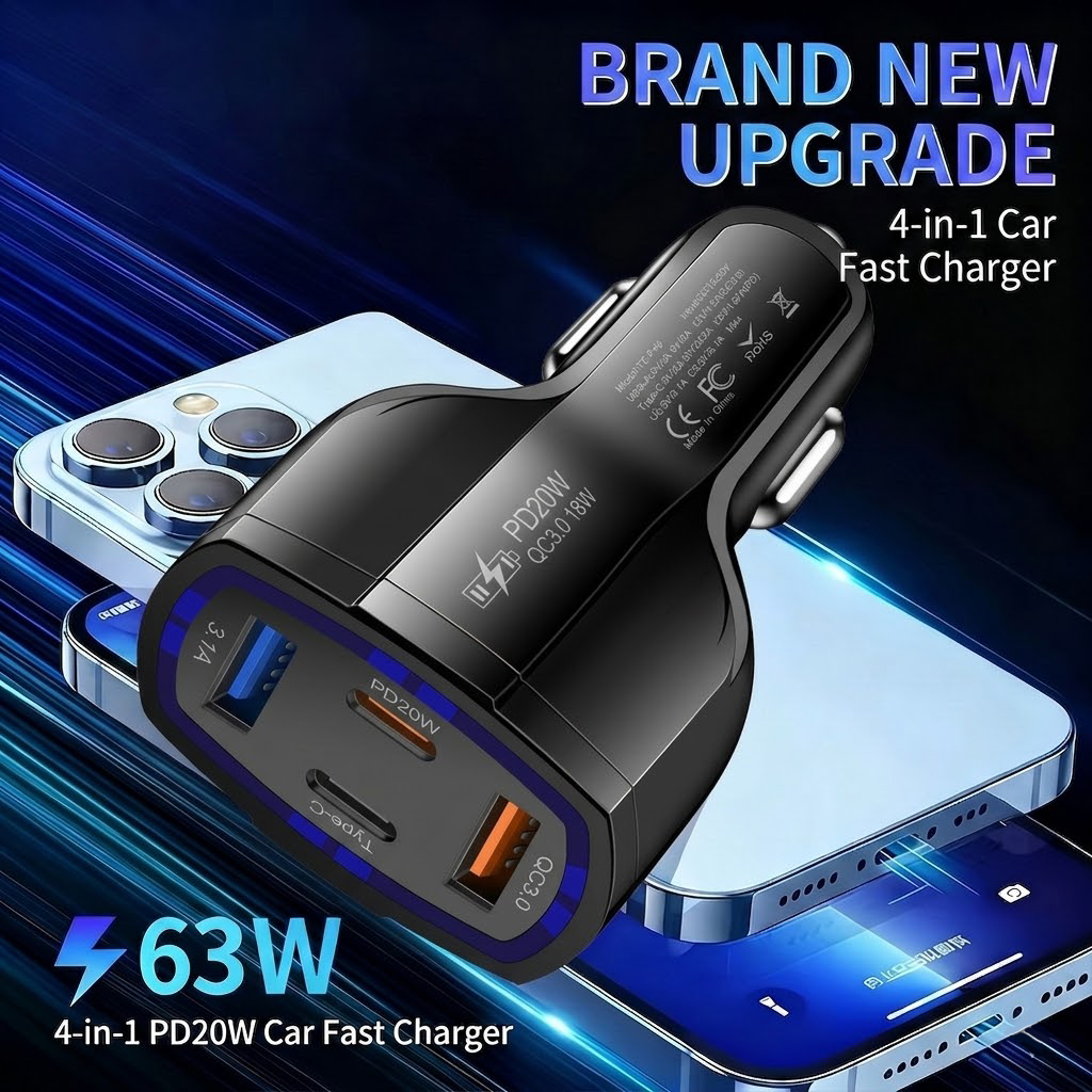 Multi Port 63W Car Charger Fas - Usb C Hub incelemesi ve fiyatı